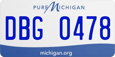 MI license plate DBG0478