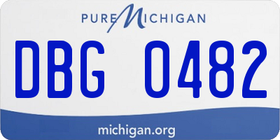 MI license plate DBG0482
