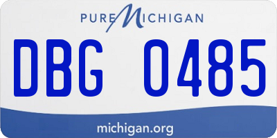 MI license plate DBG0485