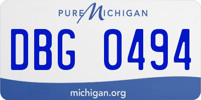 MI license plate DBG0494
