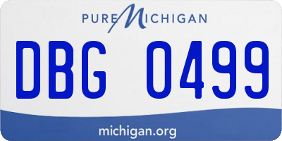 MI license plate DBG0499