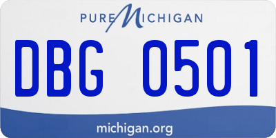 MI license plate DBG0501