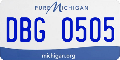 MI license plate DBG0505