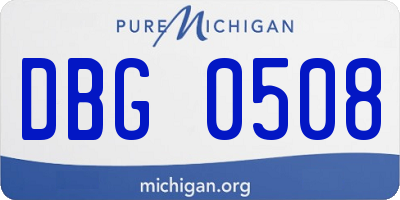 MI license plate DBG0508