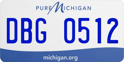 MI license plate DBG0512