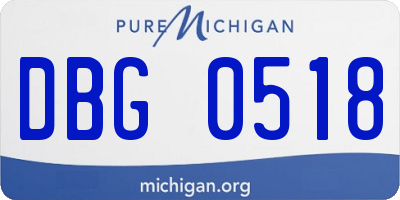 MI license plate DBG0518