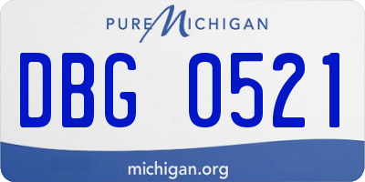 MI license plate DBG0521