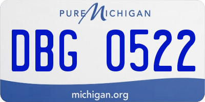 MI license plate DBG0522