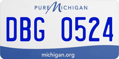 MI license plate DBG0524