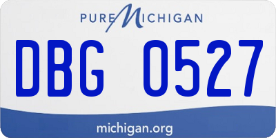 MI license plate DBG0527