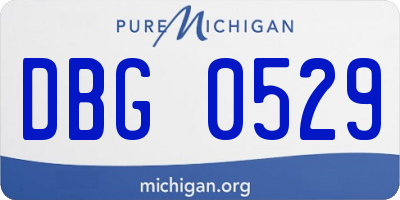 MI license plate DBG0529