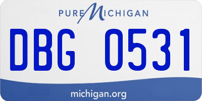 MI license plate DBG0531