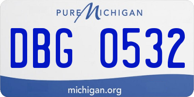 MI license plate DBG0532