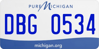MI license plate DBG0534