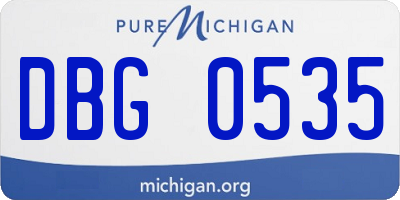 MI license plate DBG0535