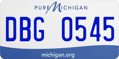 MI license plate DBG0545