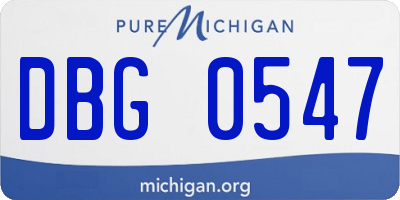 MI license plate DBG0547