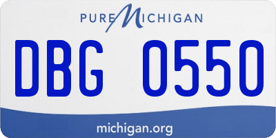 MI license plate DBG0550