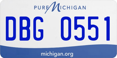 MI license plate DBG0551