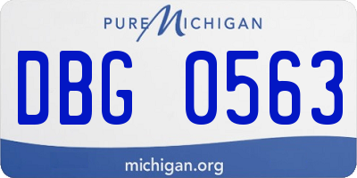 MI license plate DBG0563