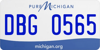 MI license plate DBG0565