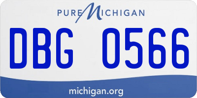 MI license plate DBG0566