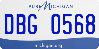 MI license plate DBG0568