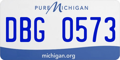 MI license plate DBG0573