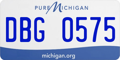 MI license plate DBG0575