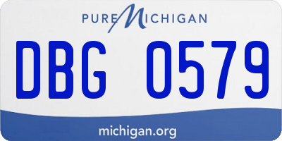 MI license plate DBG0579