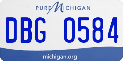 MI license plate DBG0584