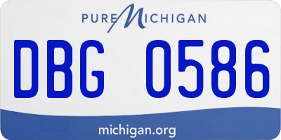 MI license plate DBG0586