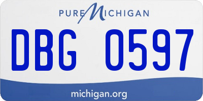 MI license plate DBG0597