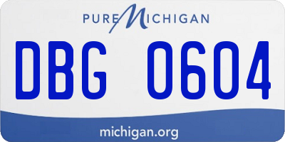 MI license plate DBG0604