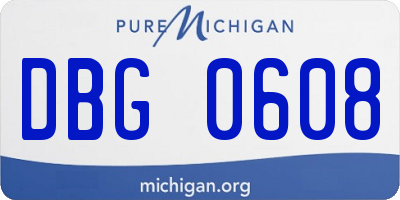 MI license plate DBG0608