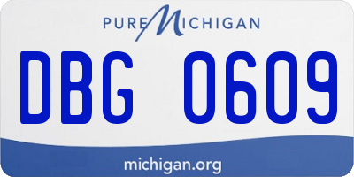 MI license plate DBG0609