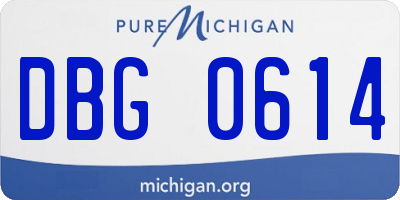 MI license plate DBG0614