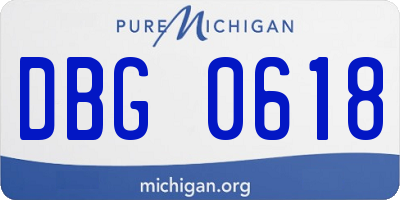 MI license plate DBG0618