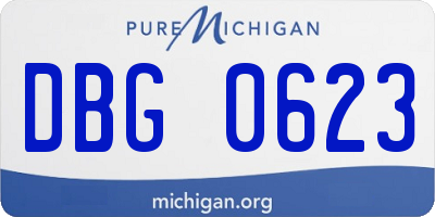 MI license plate DBG0623