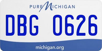 MI license plate DBG0626