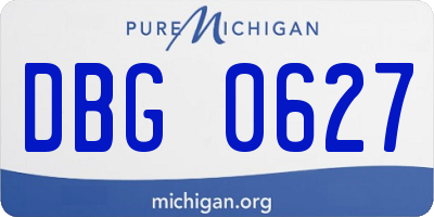MI license plate DBG0627