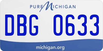 MI license plate DBG0633