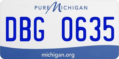 MI license plate DBG0635