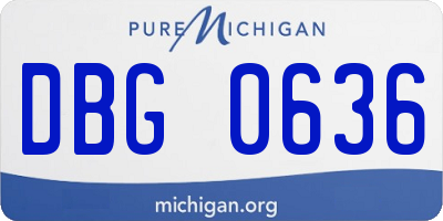 MI license plate DBG0636