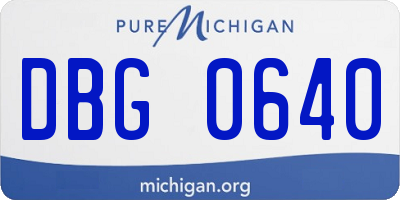 MI license plate DBG0640