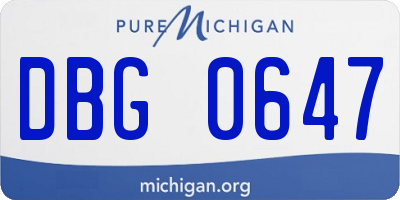 MI license plate DBG0647