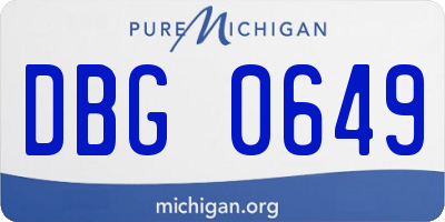 MI license plate DBG0649