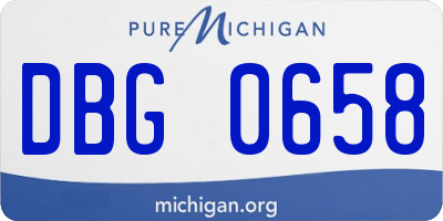 MI license plate DBG0658