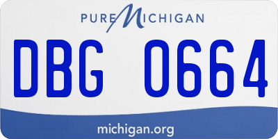 MI license plate DBG0664
