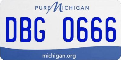 MI license plate DBG0666